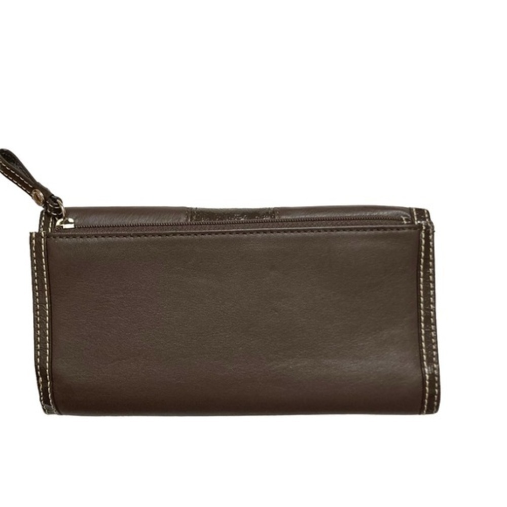 Coach brown leather checkbook wallet - Picture 2 of 8